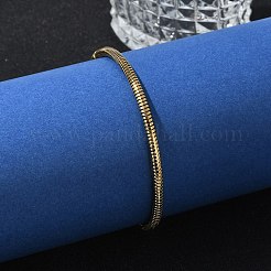 Bracelets à chaîne serpent ronde en acier inoxydable 304 avec placage ionique (IP)&nbsp;BJEW-O186-08A-G