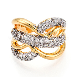 Anneaux de manchette en laiton micro pave zircone cubique&nbsp;KK-T074-19G
