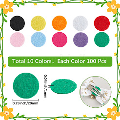 1000 pezzo di tessuto di feltro rotondo piatto in 10 colori&nbsp;DIY-SC0029-63A