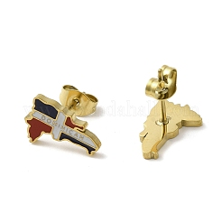 Orecchini a bottone in acciaio inossidabile smaltato 304 con placcatura ionica (ip)&nbsp;EJEW-D089-01G