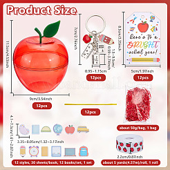 12 caja de almacenamiento de joyas de plástico transparente con forma de manzana para el Día del Maestro&nbsp;AJEW-OC0016-14