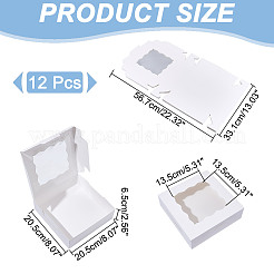 Rechteckige Keksschachteln aus Papier mit klarem Fenster&nbsp;CON-WH0107-03