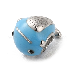 304 Edelstahl Emaille Europäische Perlen&nbsp;STAS-G308-42P