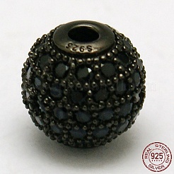 Runde 925 Sterling Silber Perlen&nbsp;STER-O021-01B-6mm