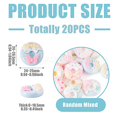 20 Stück undurchsichtige Harz-Decoden-Cabochons&nbsp;RESI-TADJ0001-20