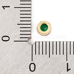 Gestellbeschichtung flach rund Messing Micro Pave Zirkonia Cabochons&nbsp;KK-F874-03G-01