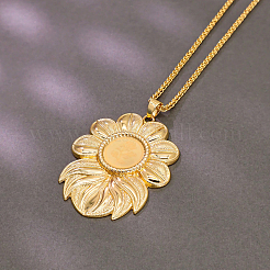 Eleganti collane con ciondolo a forma di rosa in ottone per donna&nbsp;LF6456