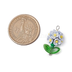 Pendentifs en forme de fleur en perles de verre&nbsp;PALLOY-MZ00521-03