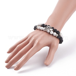 Set di braccialetti con ciondoli in lega con chiave e serratura per le coppie&nbsp;BJEW-TA00067