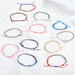 12 Stück 12 Farben verstellbare geflochtene Wachskordelarmbänder für Frauen&nbsp;BJEW-LP0003-15