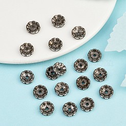 Perline distanziatori strass in ottone&nbsp;RB-A014-L10mm-01B