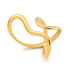 Anillo de puño abierto de acero inoxidable 304 con revestimiento iónico (IP) para mujer&nbsp;RJEW-A043-24G