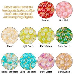 Rotonde perle di vetro trasparente crackle&nbsp;CCG-X0007-8mm-01
