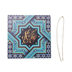 Panneau de densité de thème eid ornement mural en bois pendentifs de plaque de porte&nbsp;HJEW-C004-01B