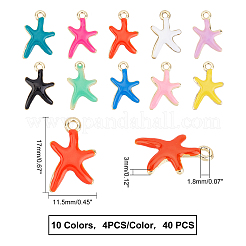 40 stücke 10 farben rack beschichtung legierung emaille anhänger&nbsp;FIND-FH0003-22