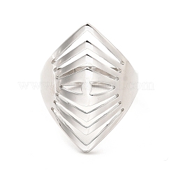 Anillo ajustable de ojo ancho de acero inoxidable 201 que no se deslustra para mujer&nbsp;RJEW-F131-04P
