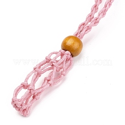 Creazione di collana con sacchetto in macramè con cordino cerato intrecciato regolabile&nbsp;NJEW-I243-A04