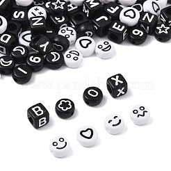 200pcs 5 Arten undurchsichtige Acrylperlen&nbsp;MACR-FP0001-11