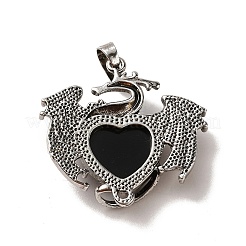 Colgantes de corazón de obsidiana natural&nbsp;KK-K331-01AS-05