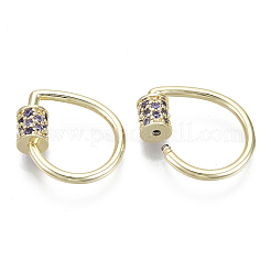 Messing Micro Pave Zirkonia Schraube Karabiner Schloss Charms&nbsp;KK-R136-069D-NF