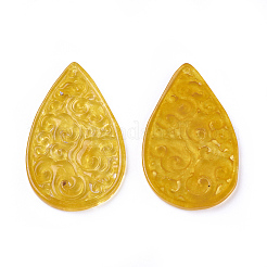 Geschnitzte natürliche weiße Jade-Anhänger&nbsp;G-L495-40B