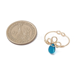 4 anello aperto in vetro per donna&nbsp;RJEW-TA00219-01
