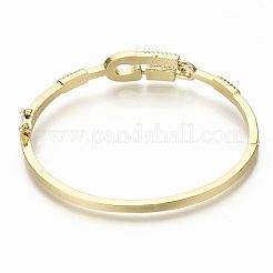 Bracelets en laiton à micro-pavé de zircone cubique transparent&nbsp;BJEW-S142-013-NF