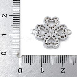 Gestell aus Messing mit Mikropflaster und klaren Zirkonia-Klee-Verbindungsstück-Anhängern&nbsp;KK-A234-042P