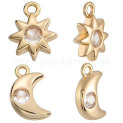24 Stück 2 Stile Messing Micro Pave Zirkonia Charms&nbsp;KK-BBC0019-03