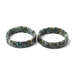 Rechteckige Stretch-Armbänder aus natürlichen afrikanischen und türkisfarbenen Perlen für Damen und Herren&nbsp;BJEW-Z149-01A