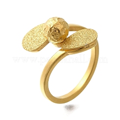 Anello da dito in acciaio inossidabile 304 a forma di goccia testurizzata per donna&nbsp;RJEW-L126-16B-G