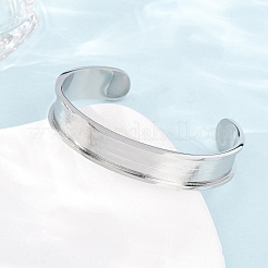 Base de bracelet rainurée en acier inoxydable 304&nbsp;SA-CBACA70-03P