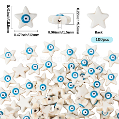 100 Stück synthetische türkisfarbene Emaille-Perlenstränge&nbsp;G-PA0002-24