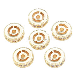 Perle di zirconi cubici trasparenti in micro pavè di ottone&nbsp;KK-N259-06