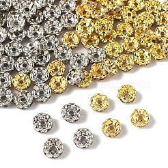 120 Stück 2 Farben Messing Kristall Strass Abstandsperlen&nbsp;RB-FS0001-06