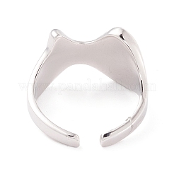 925 rhodinierter Manschettenring aus Sterlingsilber&nbsp;RJEW-Z011-05P