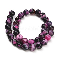 Natürliche Feuer Crackle Achat (gefärbt und erhitzt) Perlen Stränge&nbsp;G-K425-A06-12mm