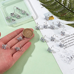 20 Stück Ohrhaken aus Messing mit Mikropflaster und klaren Zirkonia&nbsp;ZIRC-GO0001-02