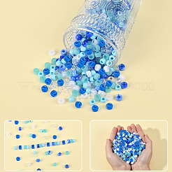 600 Stück 6 Farben undurchsichtige und transparente europäische Acrylperlen&nbsp;MACR-SC0002-02A