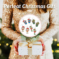 4 Paar weihnachtliche Ohrringe aus Eisen für Damen&nbsp;EJEW-TA00594