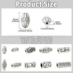 100 Stück 10 Stile tibetischen Stil Zinklegierung Abstandsperlen&nbsp;FIND-CJ0004-94