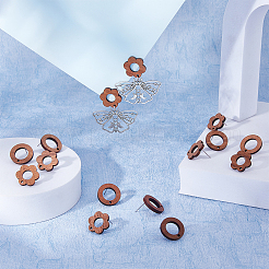 16 paire de boucles d'oreilles à tige en bois à 2 styles&nbsp;DIY-DC0002-88