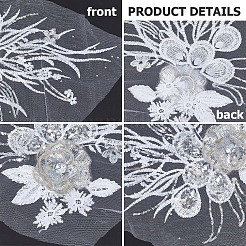 3D-Blumenstickerei aus Polyester zum Aufnähen von Blumenapplikationen&nbsp;PATC-WH0008-24A