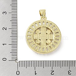 Pendenti con perle smaltate in micro pavé di ottone placcato a cremagliera con zirconi trasparenti&nbsp;KK-R163-01A-G