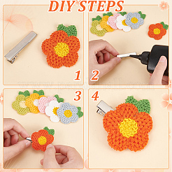 60 Stück 6 Farben Häkelblumenapplikationen&nbsp;DIY-FG0004-49