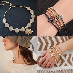 200 kit de fabrication de bracelets extensibles en perles d'hématite synthétiques non magnétiques électrolytiques&nbsp;DIY-SC0014-92A-RG