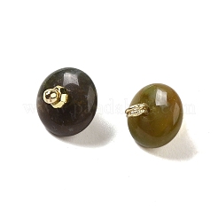 Ciondoli rondelle in agata indiana naturale con anelli in ottone placcato a cremagliera&nbsp;G-G110-05B-08