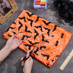 Polyester-Netzstoff mit Halloween-Motiv&nbsp;DIY-WH0622-366