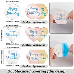 27 stücke 9 arten spiegel wirkung acryl geburtstag cupcake einsatz karte dekoration&nbsp;AJEW-SP0001-68