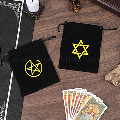 2 pz. 2 stili di borse con coulisse per riporre le carte dei tarocchi in velluto&nbsp;TP-CN0001-33A